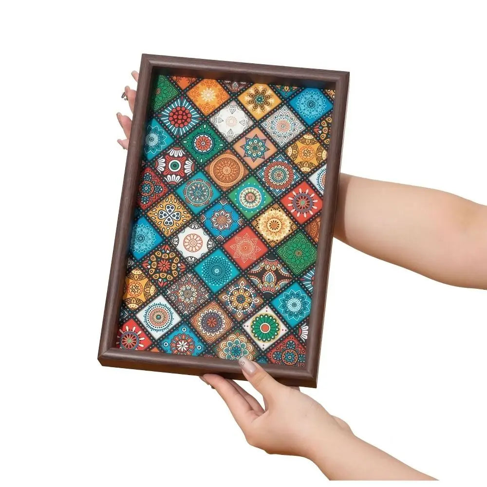 Plateau en bois – Bohemian Square 30x20 cm