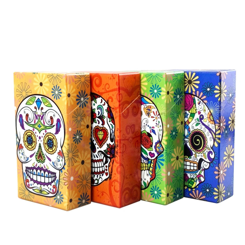 Étui de rangement motif tête de mort – acrylique coloré