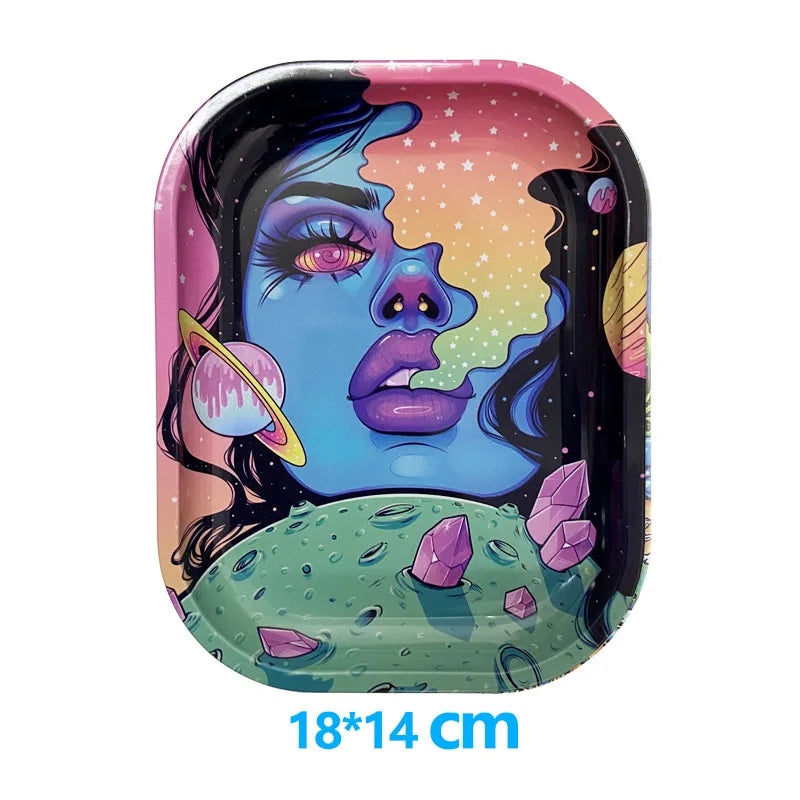 Plateau de rangement – Plateaux en métal laqué, format compact 18x14 cm