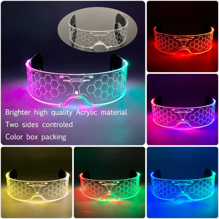 Lunettes lumineuses cyberpunk — Couleur changeante – 04Acrylic | Chillvibes