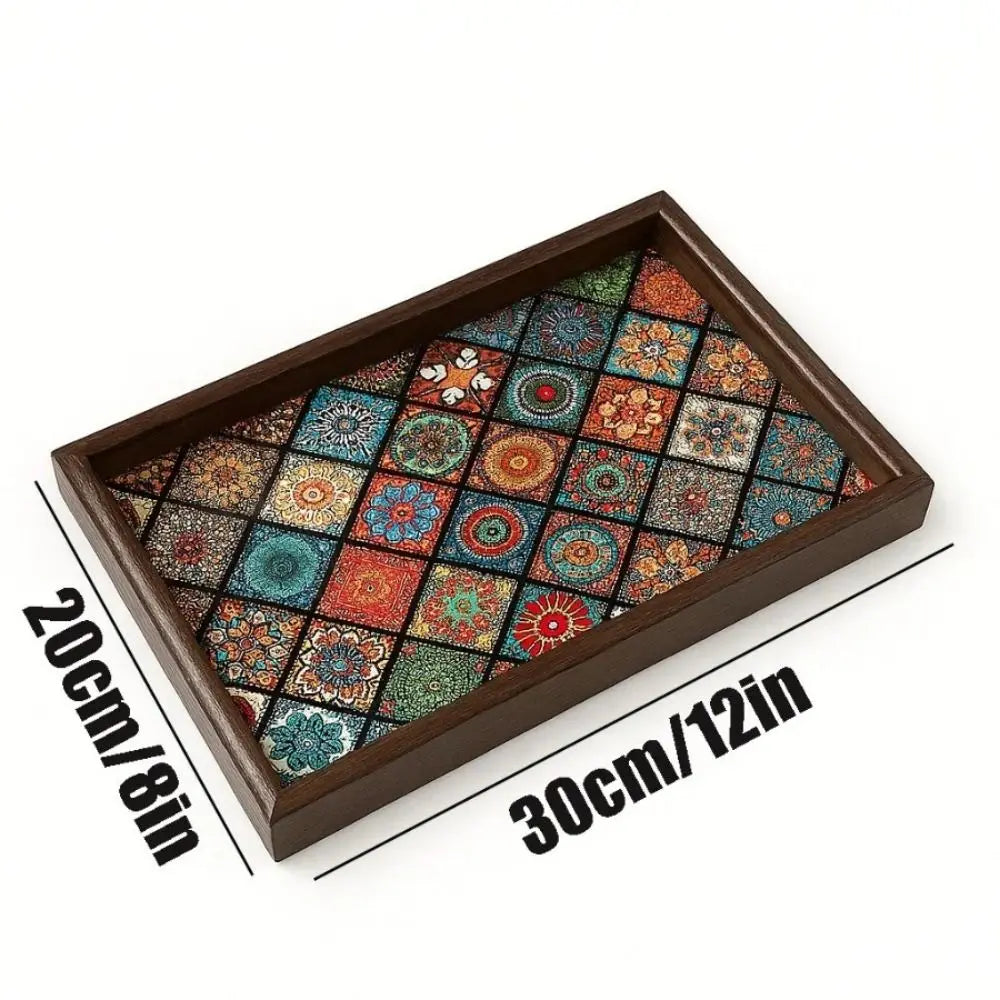 Plateau en bois – Bohemian Square 30x20 cm