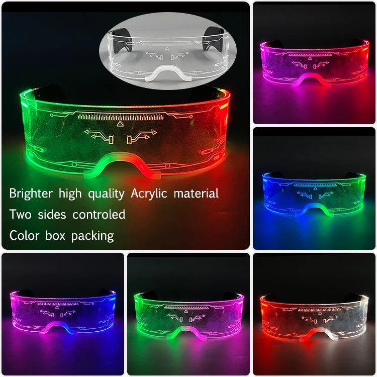 Lunettes lumineuses cyberpunk — Couleur changeante – 01Acrylic | Chillvibes