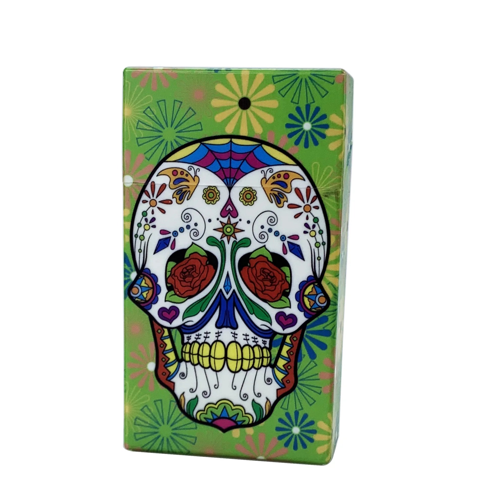 Aufbewahrungsetui mit Totenkopf-Motiv – farbiges Acryl