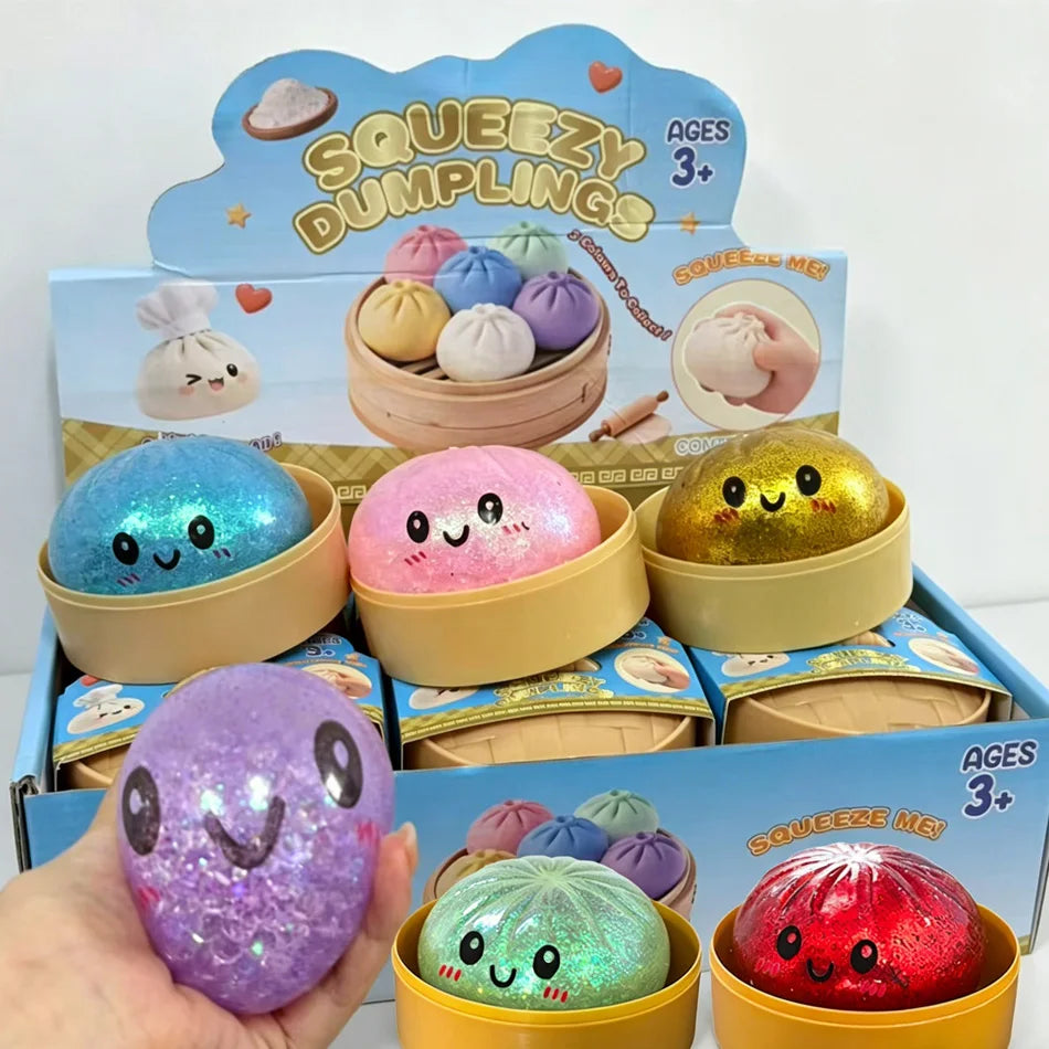 Squishy Dumpling pailletés — Coffret de figurines antistress