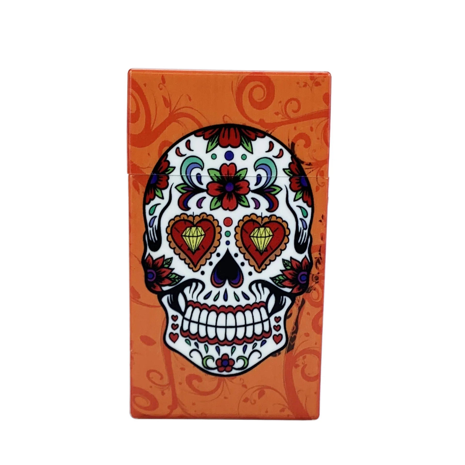 Aufbewahrungsetui mit Totenkopf-Motiv – farbiges Acryl