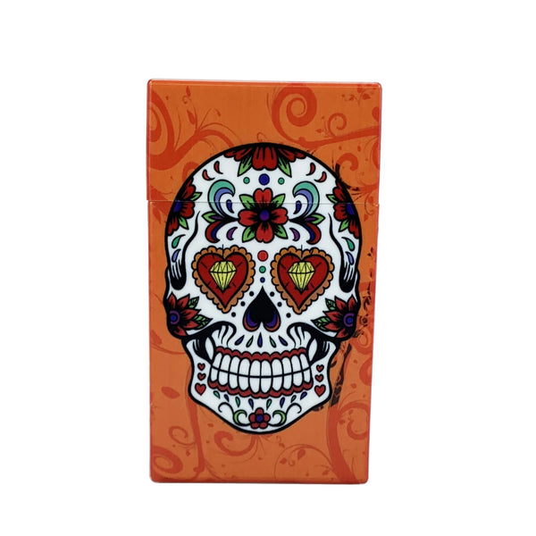 Étui de rangement motif tête de mort – acrylique coloré