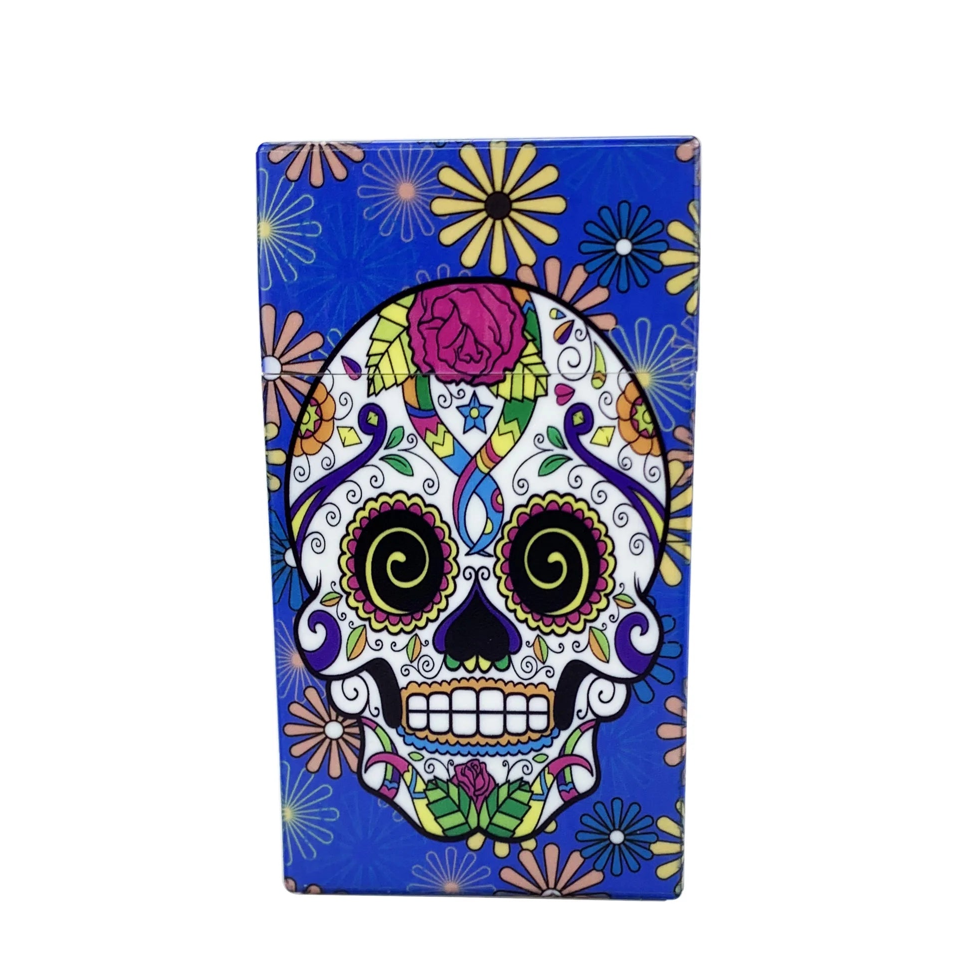 Aufbewahrungsetui mit Totenkopf-Motiv – farbiges Acryl