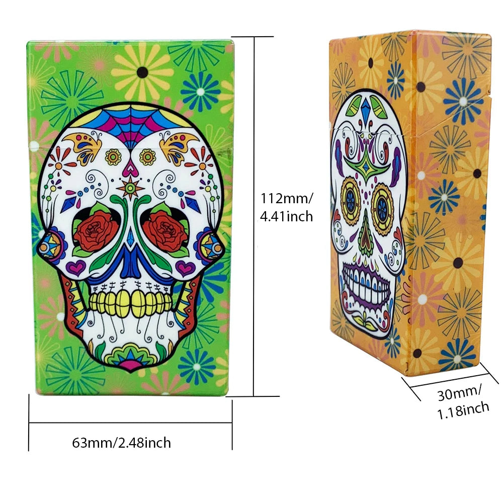 Étui de rangement motif tête de mort – acrylique coloré