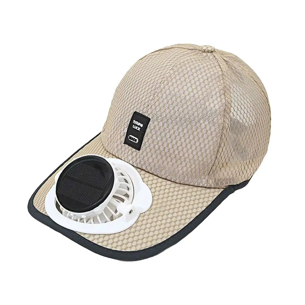 Atmungsaktiver Sonnenhut mit Solarventilator, Sonnenblocker Baseballkappe mit Solarventilator, USB-Ladelüfter, Outdoor-Sonnenhüte, Sonnenschutzhüte