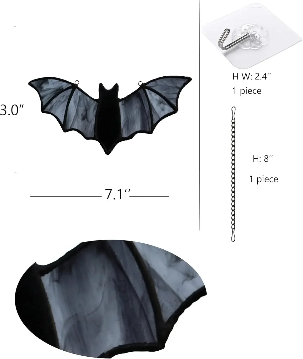 Dekorativer Lichtfänger Fledermaus aus Acryl – 2 Größen