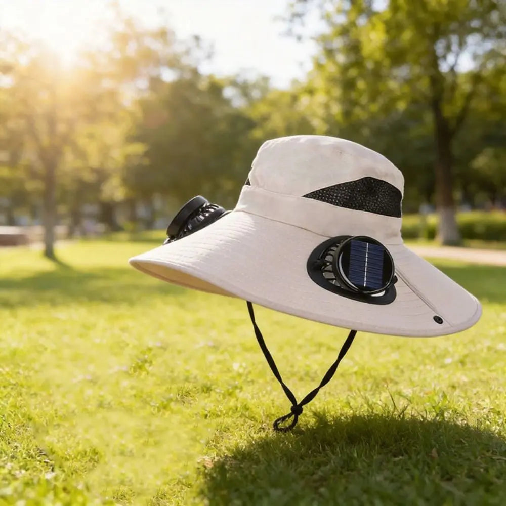 Casquette Ventilée Solaire – Double Ventilateur Intégré, Protection UV, 3 Vitesses