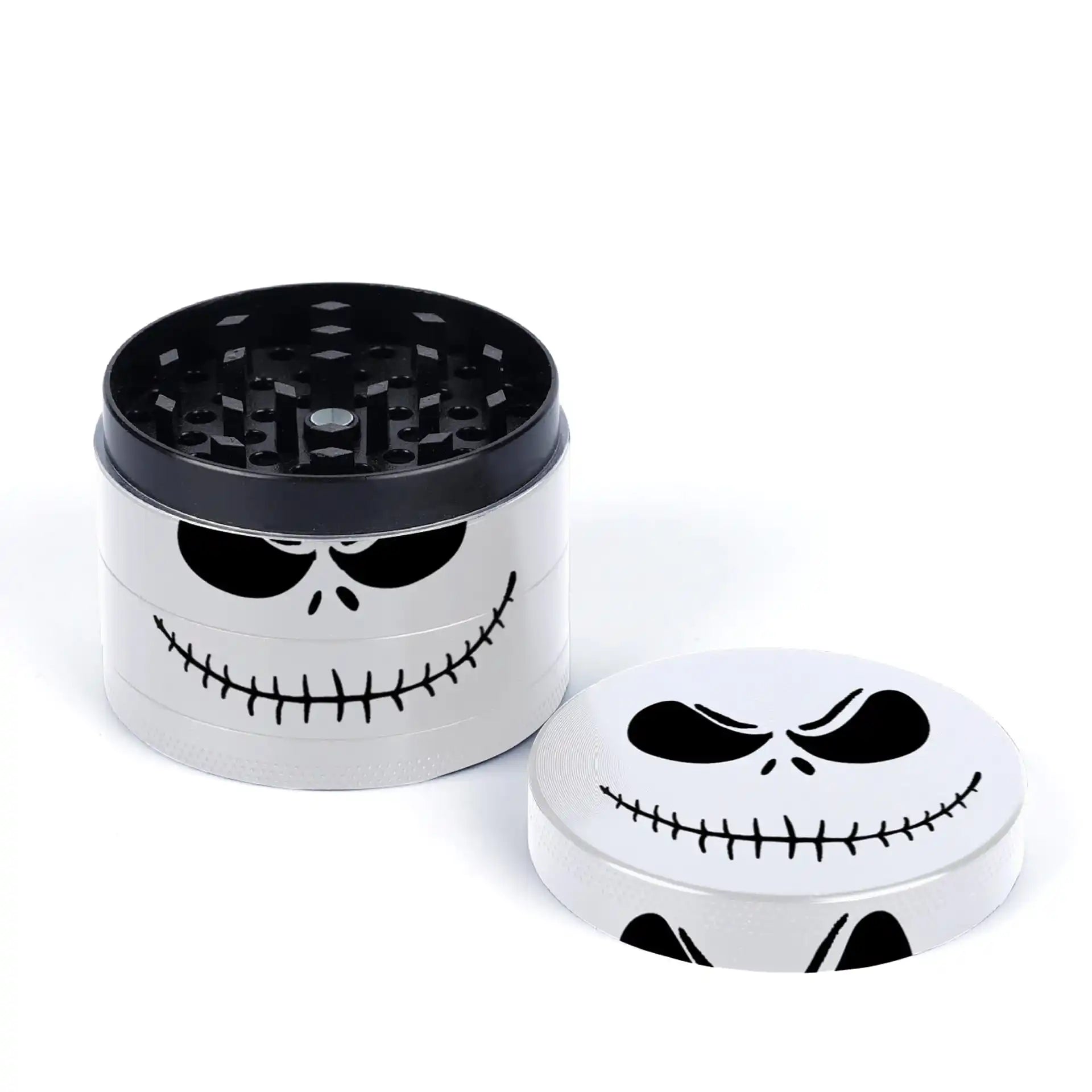 Gewürzmühle aus Metall – Jack Skeleton Motiv 50 mm Elfenbein