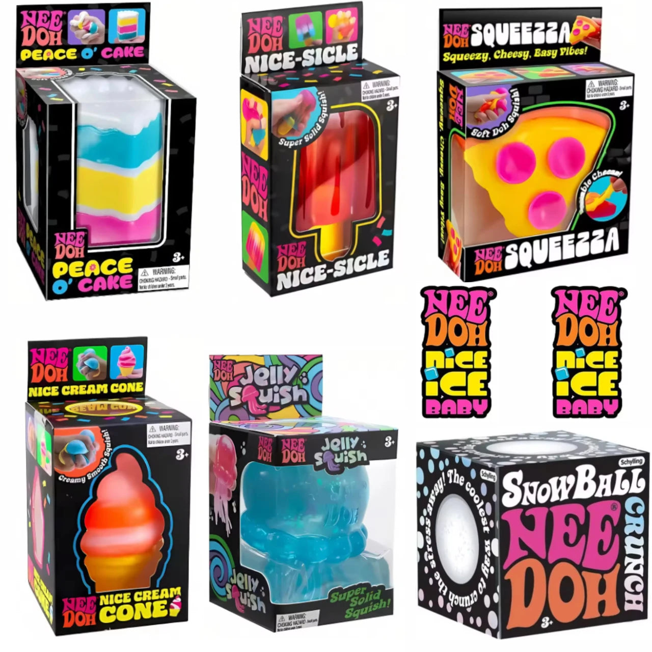 Cube antistress Nee-Doh & Nice-Sicle — Duo sensoriel anti-anxiété