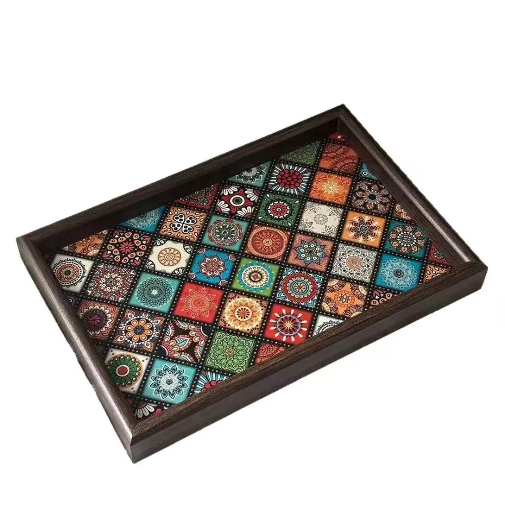 Plateau en bois – Bohemian Square 30x20 cm