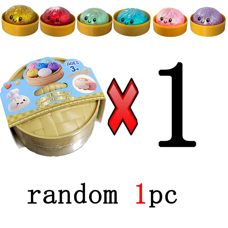 Squishy Dumpling pailletés — Coffret de figurines antistress – 1 pièce aléatoire | Chillvibes