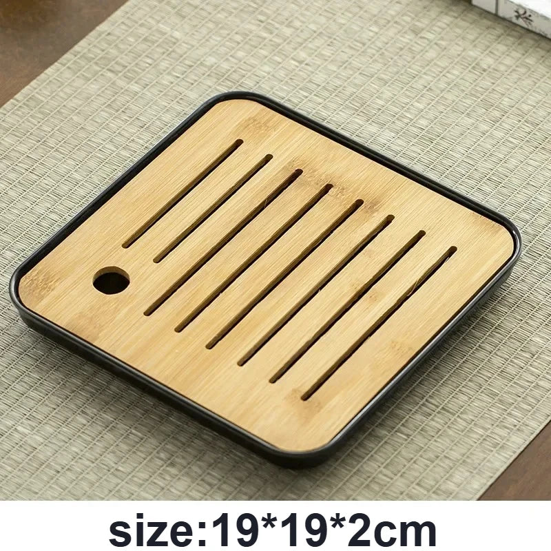 Chinesisches Tablett aus natürlichem Bambus, Abtropfschale, Teetablett zur Wasseraufbewahrung, traditionelles Teeservice, dekoratives Teetablett für den Haushalt