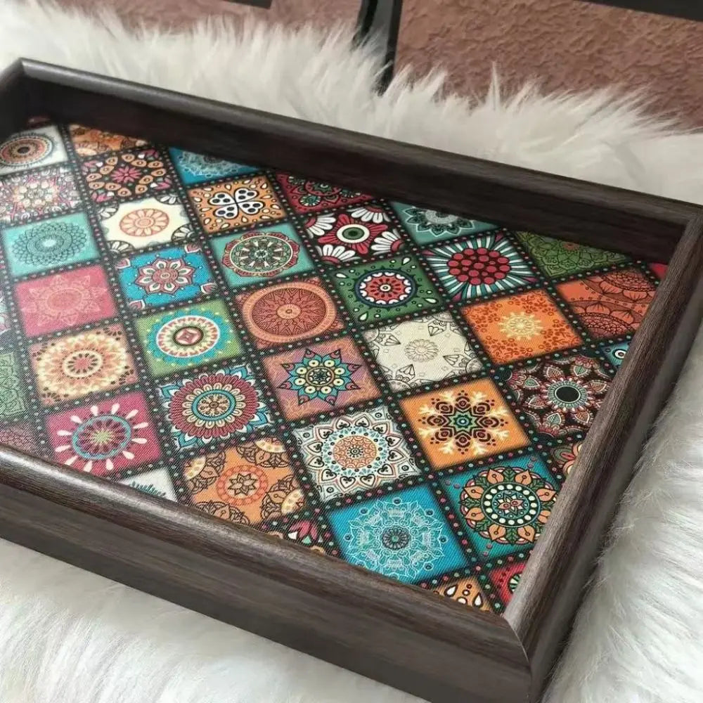 Plateau en bois – Bohemian Square 30x20 cm