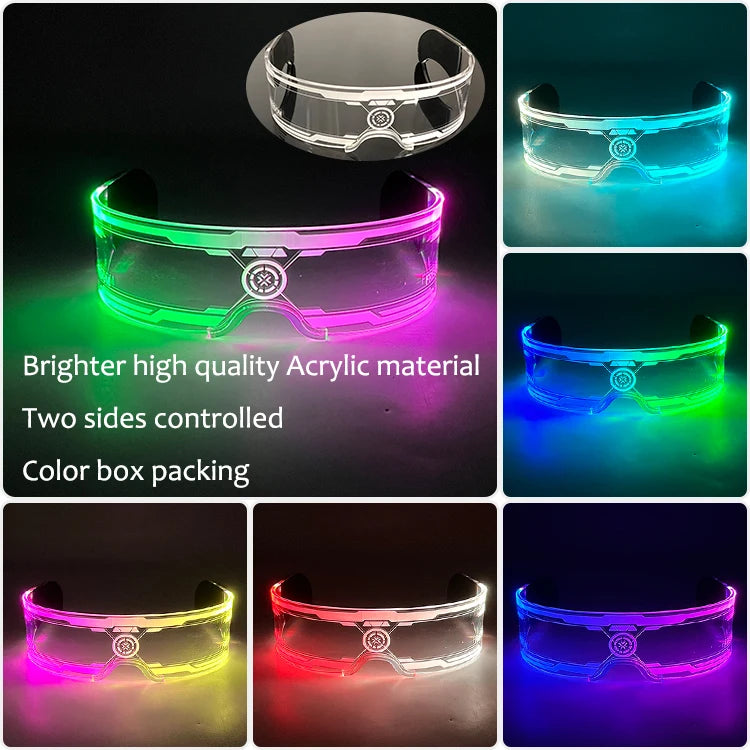 Lunettes lumineuses cyberpunk — Couleur changeante – 02Acrylic | Chillvibes