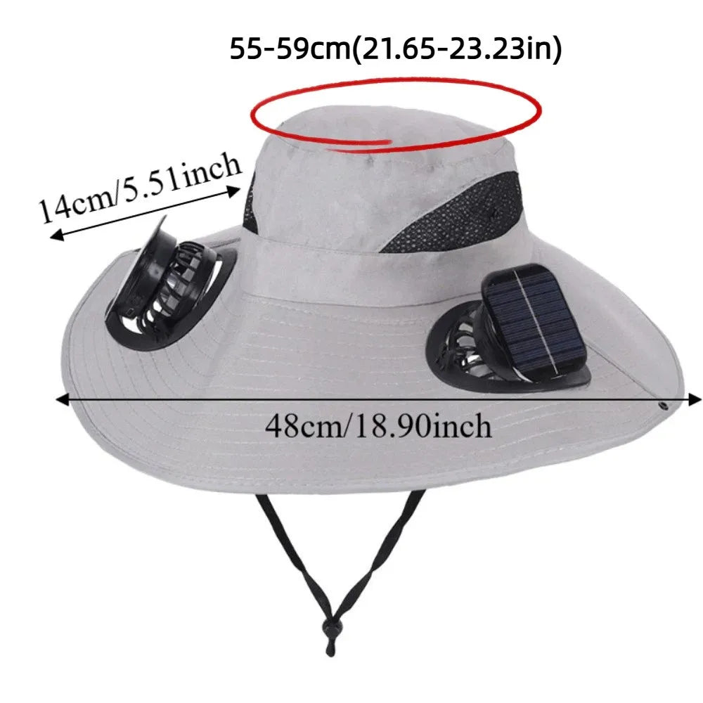 Casquette Ventilée Solaire – Double Ventilateur Intégré, Protection UV, 3 Vitesses