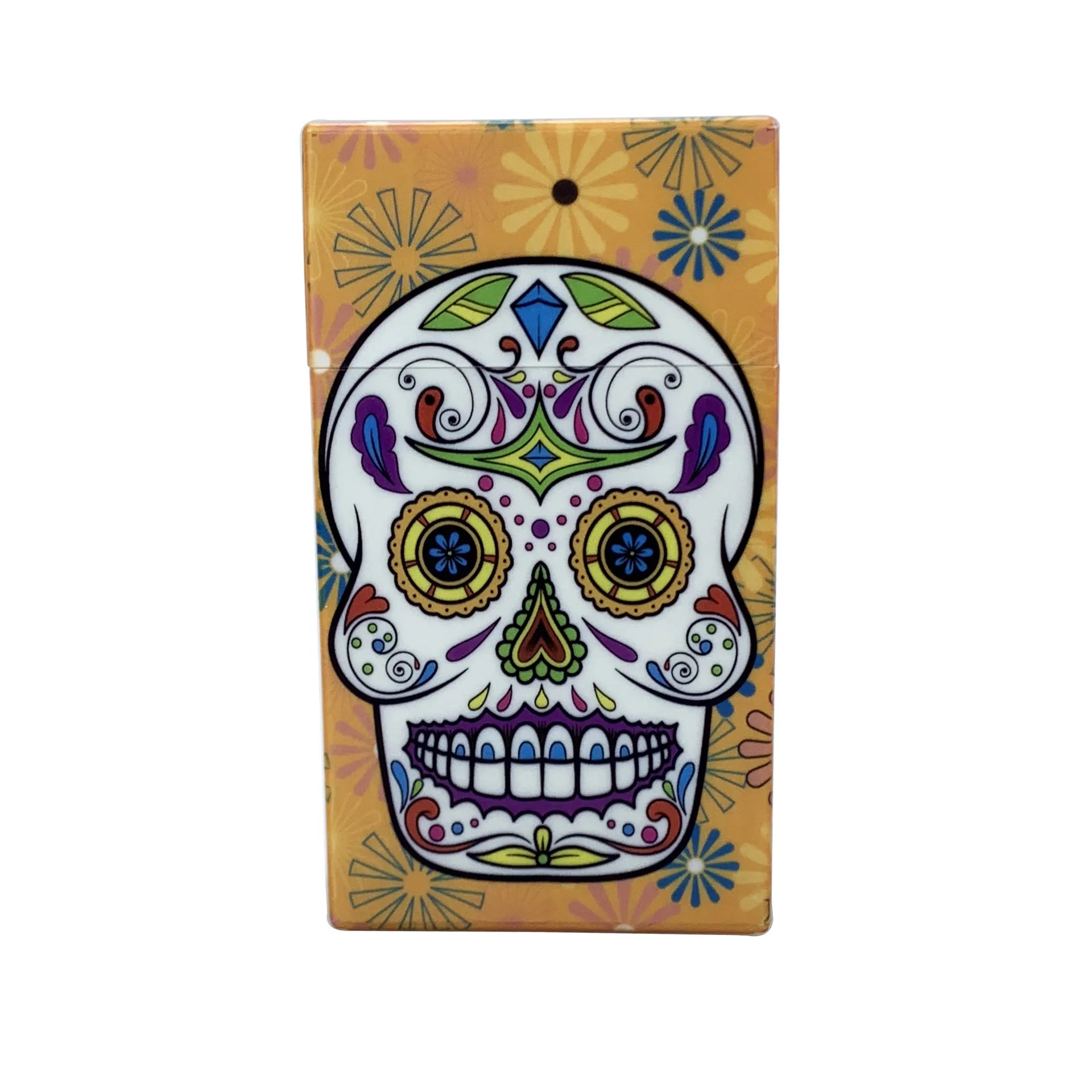 Aufbewahrungsetui mit Totenkopf-Motiv – farbiges Acryl