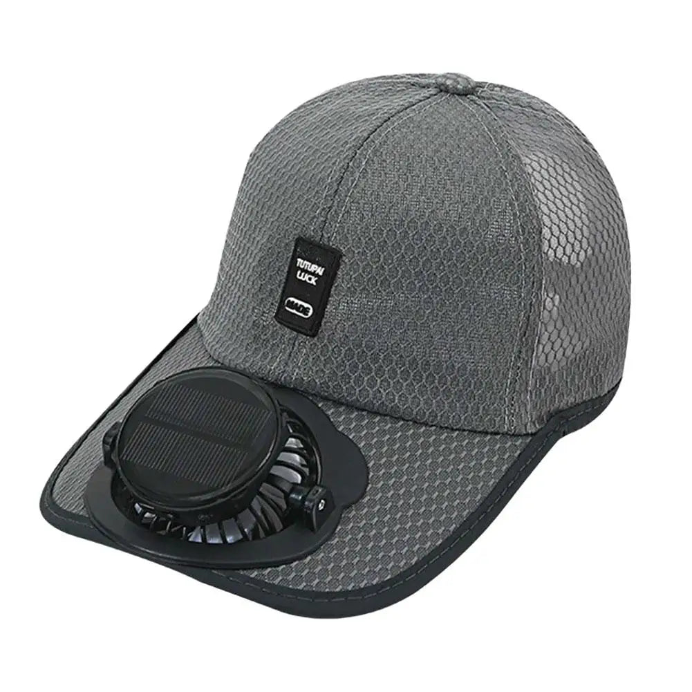 Casquette Solaire Ventilée – Ventilateur USB Intégré, Protection Solaire Unisexe – Gris | Chillvibes