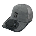 Casquette Solaire Ventilée – Ventilateur USB Intégré, Protection Solaire Unisexe – Gris | Chillvibes