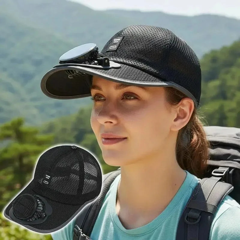 Casquette Solaire Ventilée – Ventilateur USB Intégré, Protection Solaire Unisexe