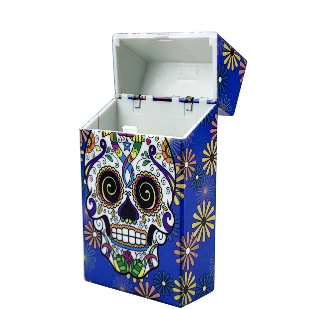 Étui de rangement motif tête de mort – acrylique coloré