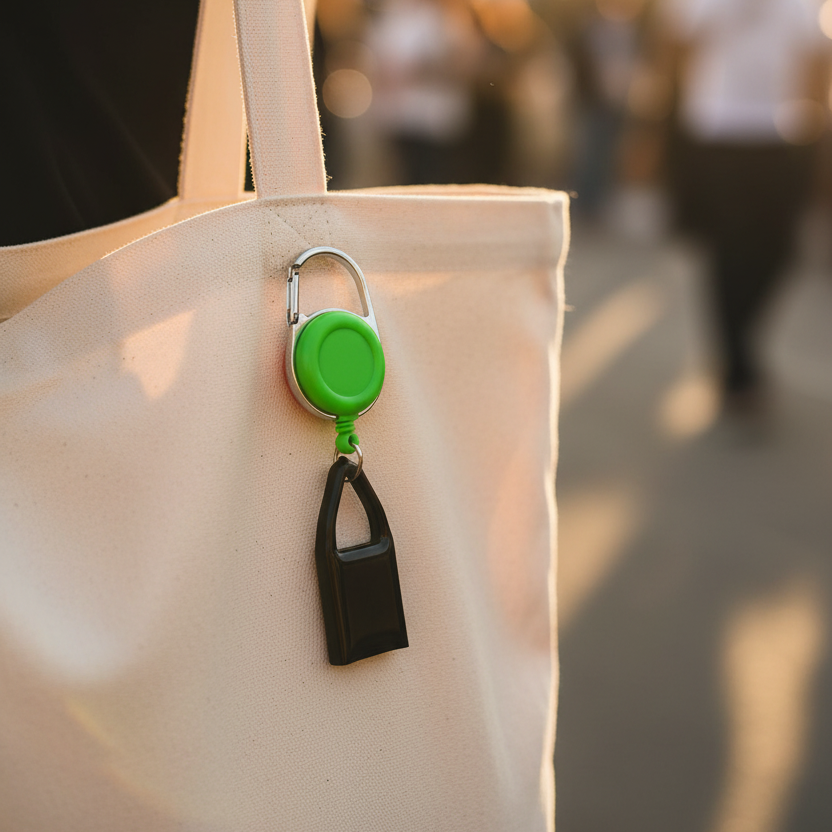 Feuerzeughalter Silikon – Einziehbarer Clip mit Karabinerhaken
