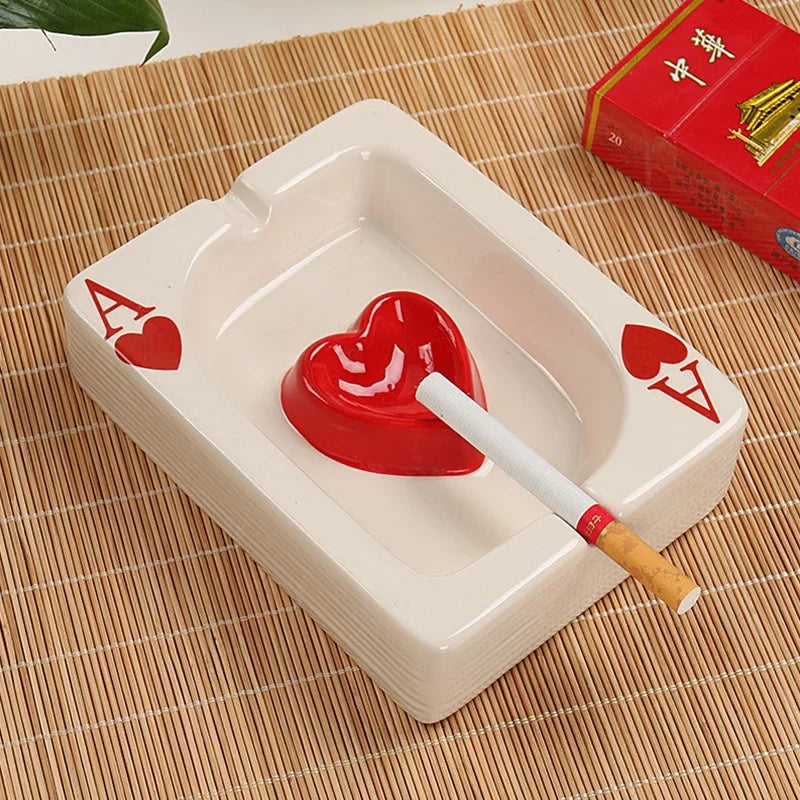Cendrier en porcelaine – Motif carte à jouer, 4 versions | Chillvibes