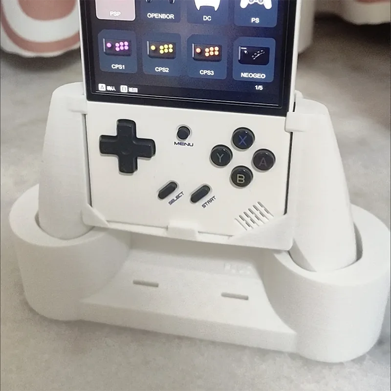 Poignées imprimées en 3D – Miyoo Mini Plus, avec support – vue 6 | Chillvibes