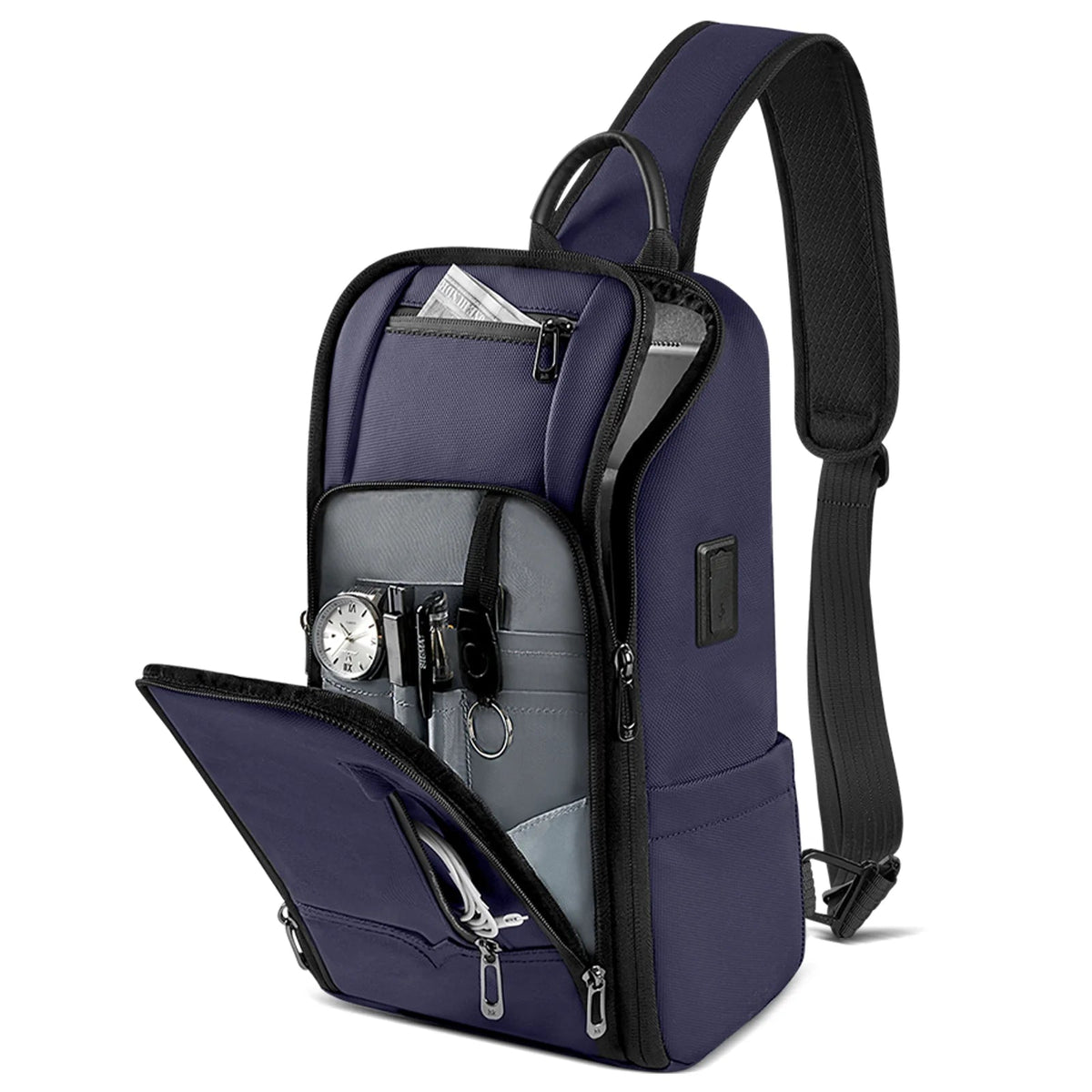 Sac bandoulière homme – Port USB, fermeture anti-vol | Chillvibes
