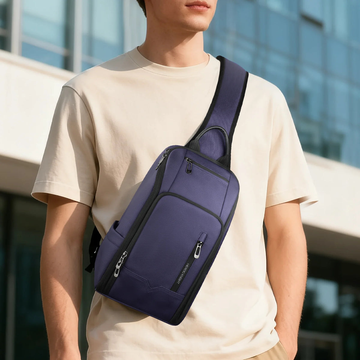 Sac bandoulière homme – Port USB, fermeture anti-vol – vue 3 | Chillvibes