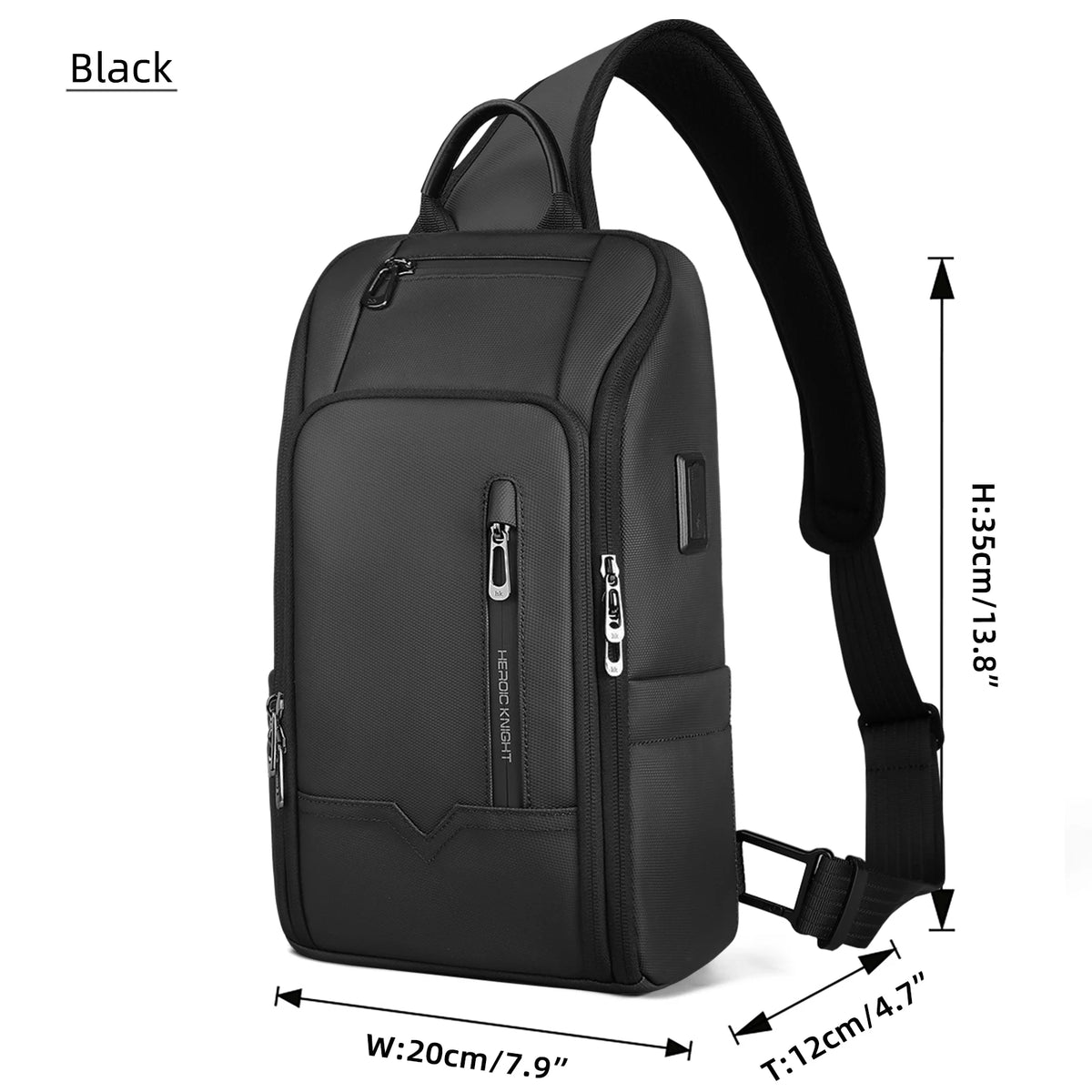 Sac bandoulière homme – Port USB, fermeture anti-vol – vue 7 | Chillvibes