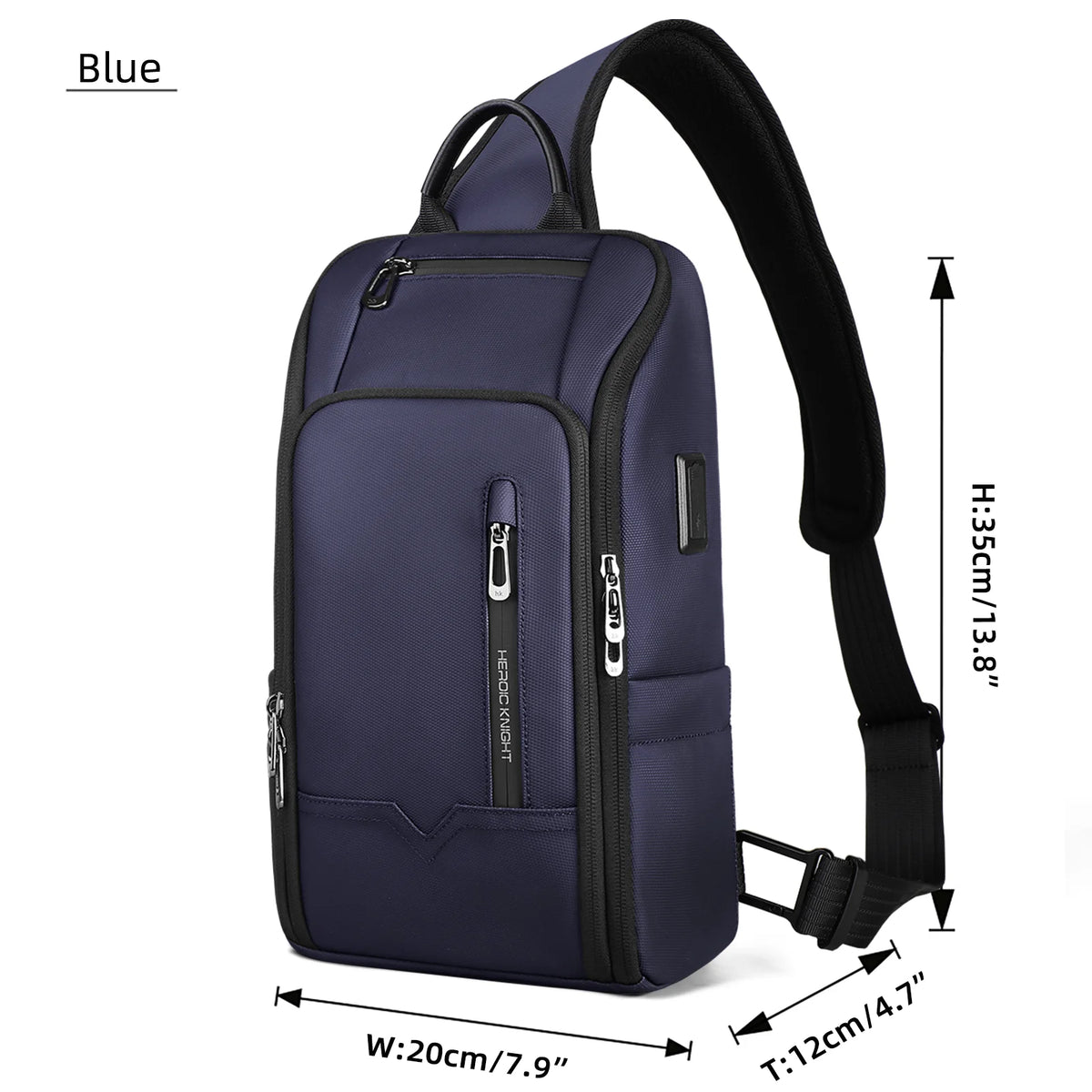 Sac bandoulière homme – Port USB, fermeture anti-vol – vue 8 | Chillvibes