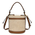 Sac seau en paille tressée – Bandoulière amovible, beige – vue 7 | Chillvibes