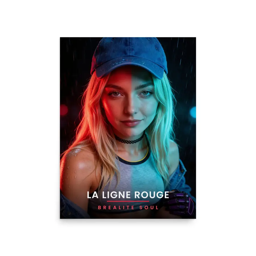 Affiche Brealite Soul « Rouge & cyan » – La Ligne Rouge