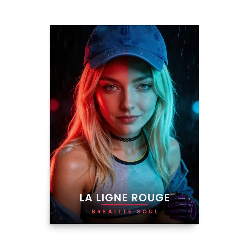 Affiche Brealite Soul « Rouge & cyan » – La Ligne Rouge