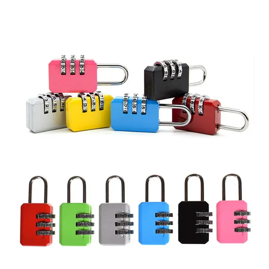 Cadenas à code 3 chiffres – Bagage et casier, 7 coloris | Chillvibes