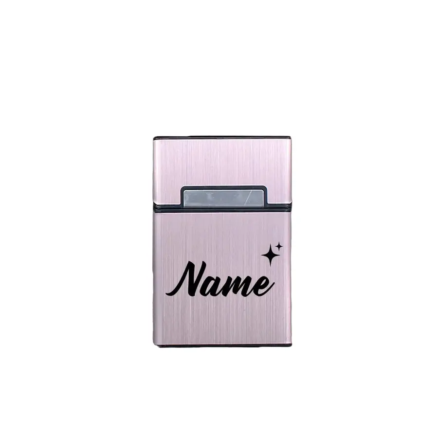 Etui compact personnalisé – Boîtier métal gravé – Rose | Chillvibes