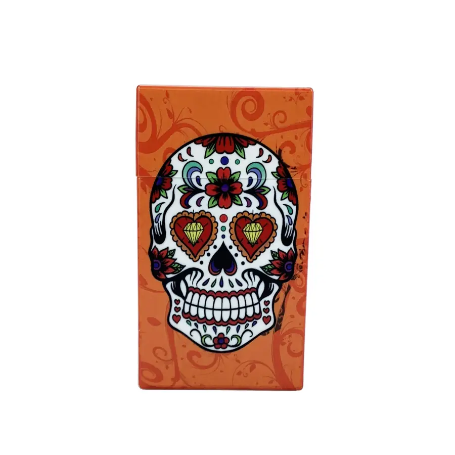 Étui de rangement motif tête de mort – acrylique coloré – Orange | Chillvibes