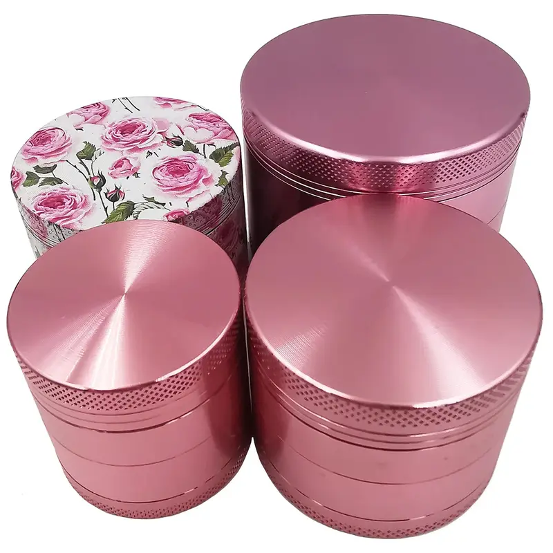 Moulin en aluminium rose 4 niveaux – 40, 50 ou 63 mm