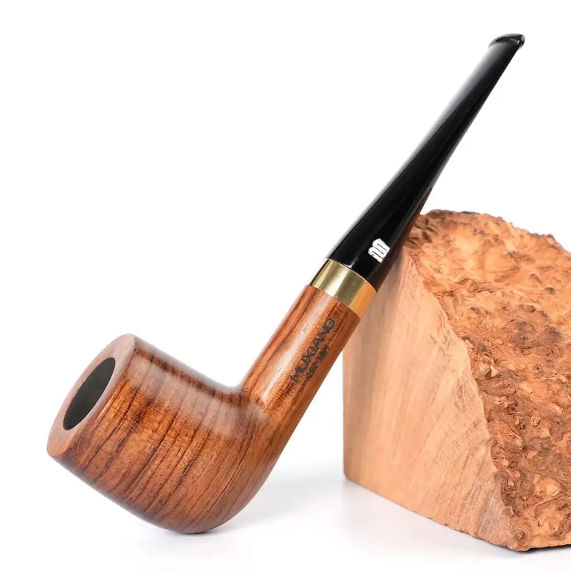 Jibill Handmade Tobacco Pipe Straight Handle Billiard Ball 9mm Pipe Channel Solid Wood Acrylic Mouth Father Gift | Chillvibes