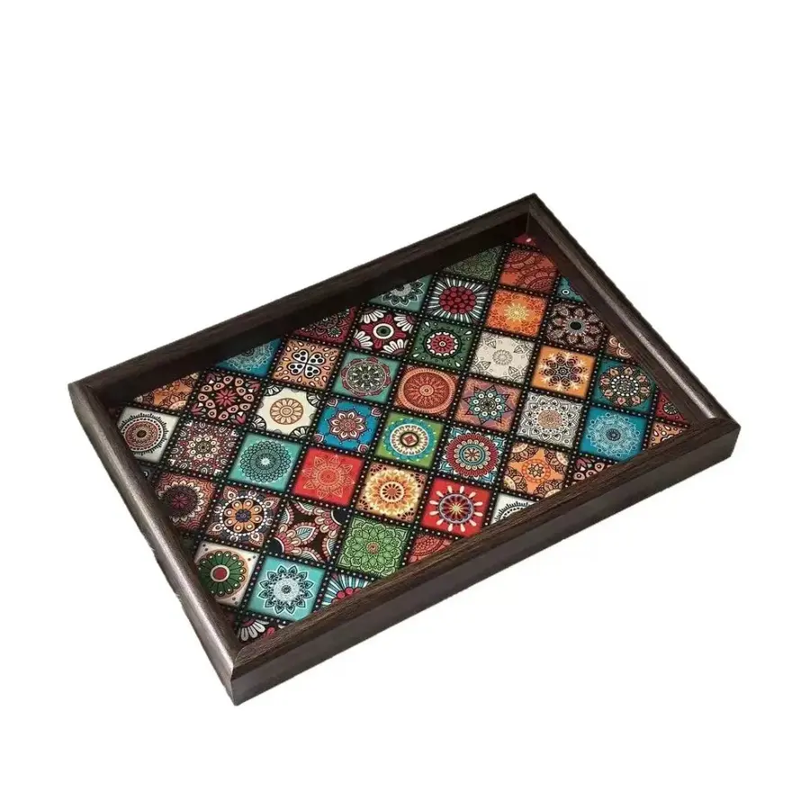 Plateau en bois – Bohemian Square 30x20 cm – Plateau | Chillvibes