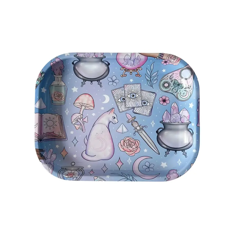 Plateau en métal 18 × 14 cm – Décors illustrés