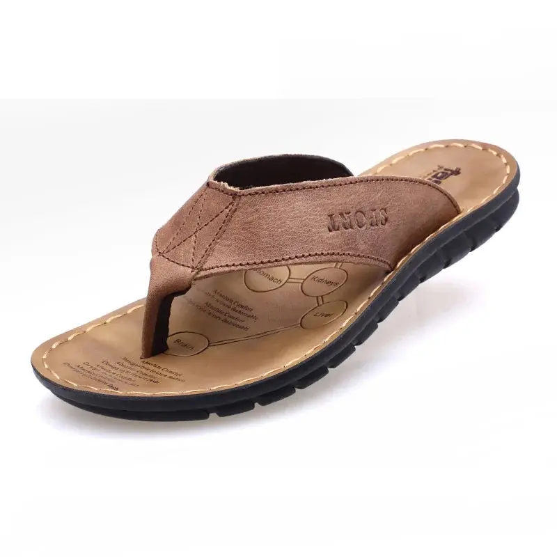 Sandales en cuir véritable – Tongs homme été style leisure | Chillvibes