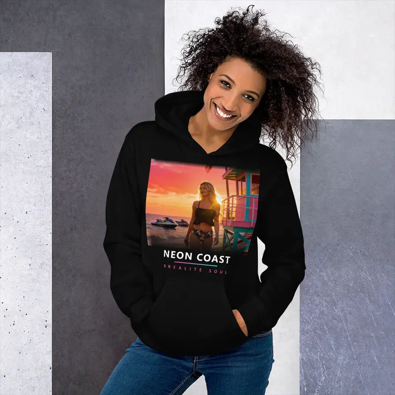 Sweat à capuche Brealite Soul « La plage » – Neon Coast