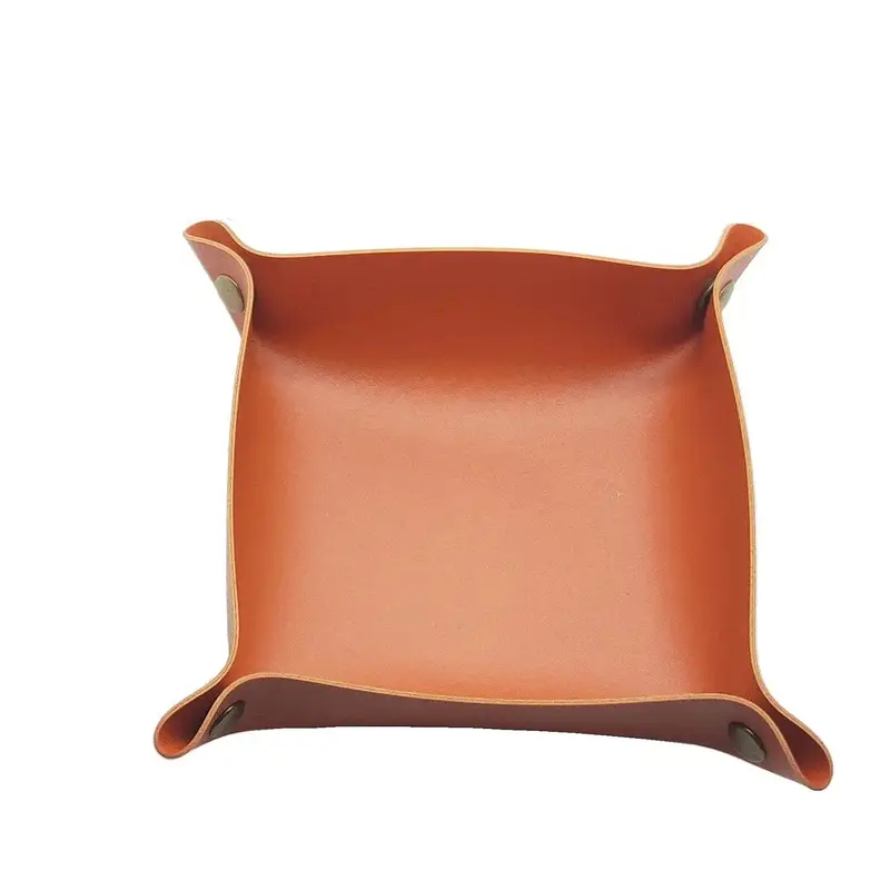 Plateau vide-poche pliable en cuir – 20 cm